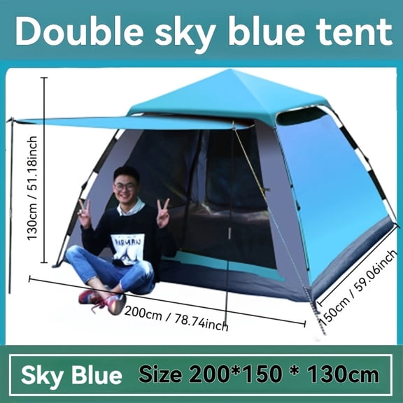 Automatic Camping Tent for 2-4 Persons, All-Season Portable Cabin Shelter with Windproof and Sunproof Design in Multiple Colors