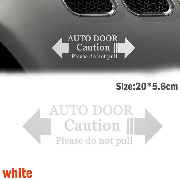 Automatic Car Door Caution Decal - Please Do Not Pull Sticker - Easy To Apply White & Black Pet Sticker For Vehicles