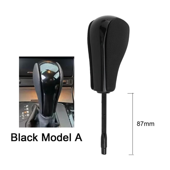 Automatic Car Gear Shift Knob Short And Long Types In Leather And ABS For Models 2005-2013(87mm black)