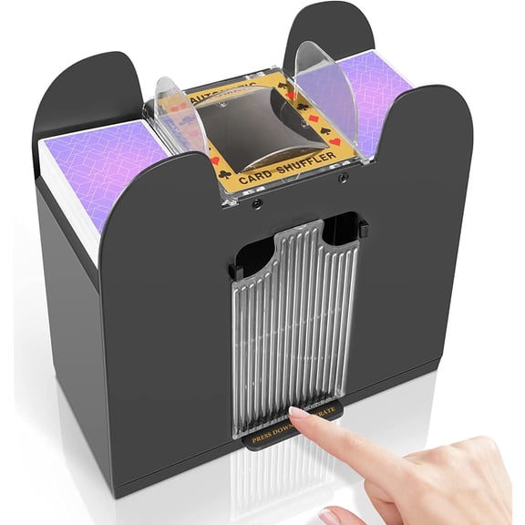 Automatic Card Shuffler 1/2/4/6 Decks, Battery-Operated Electric Shuffler