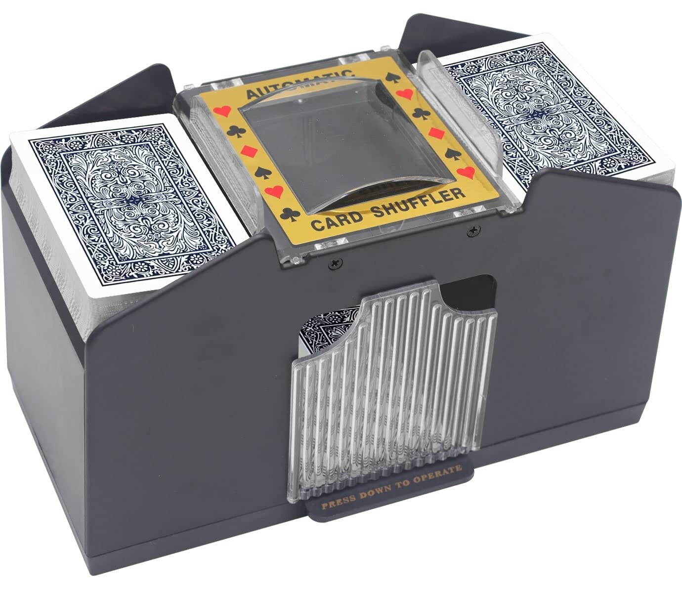 Automatic Card Shuffler, 1-2 Deck Battery-Operated Electric Poker Card ...