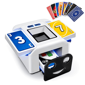 Automatic Card Shuffler, Card Shuffler Machine for 1-2 Decks | Auto/ Manual Modes, USB-C Rechargeable, Compatible with UNO, Texas Holdem Poker, Mahjong, Bridge, Rummy, Skip-Bo, Phase 10
