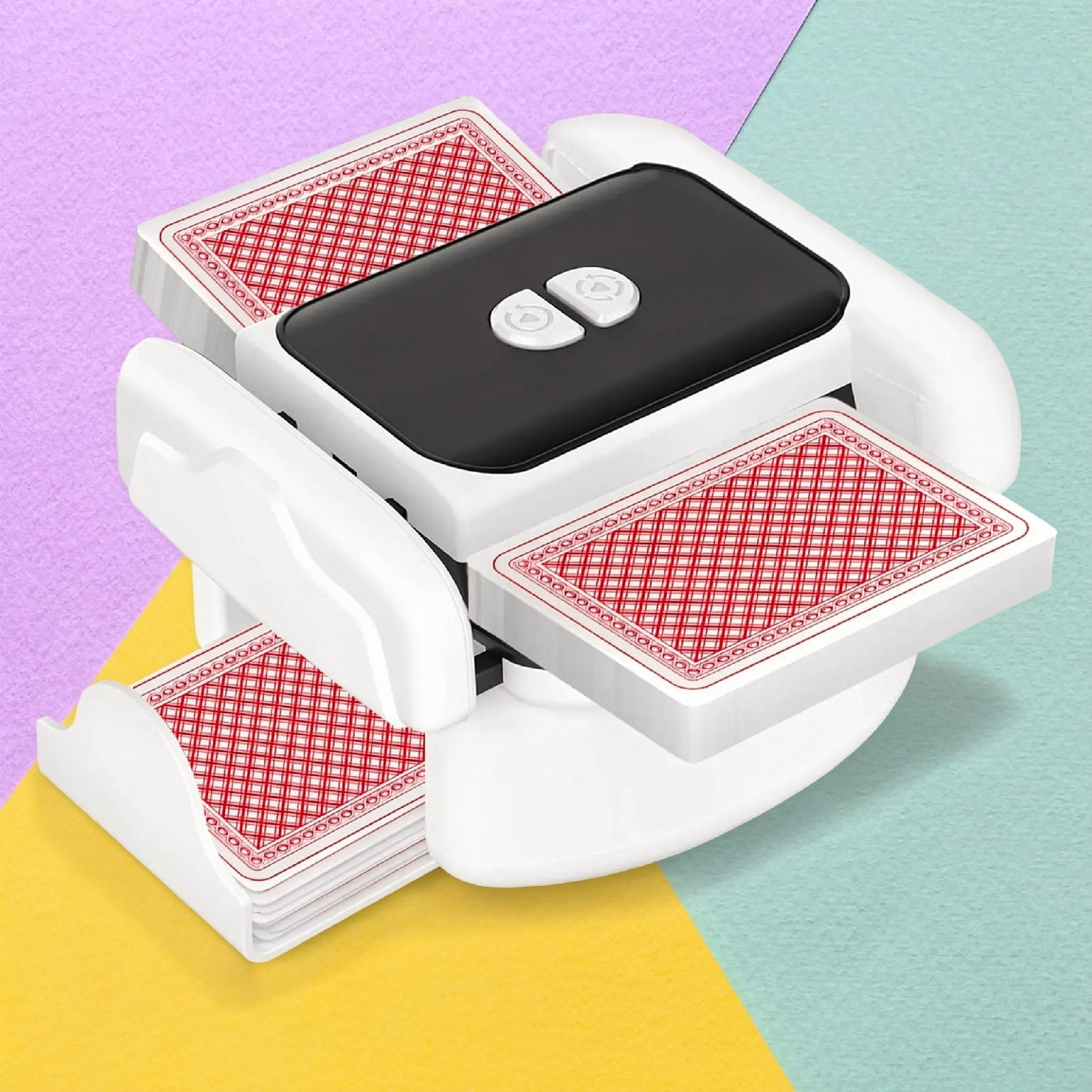 Automatic Card Shuffler for 1-2 Decks, One-Click Shuffling and Manual Mode, Portable Rechargeable (2600mAh) – Compatible with Poker, UNO, Bridge, Spades, Card Games for Adults & Family