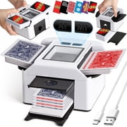 FUJILI Automatic & Manual Card Shuffler, Rechargeable 2 Decks Electric Shuffler, Quiet Portable Shuffle Machine for Board Games, Poker, Card Party Gift