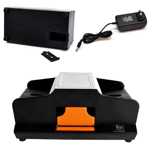 Automatic Card Shuffler with Dual Shuffling Modes, Fast Portable Professional Electric Card Shuffler for UNO, Home Party Poker, Blackjack, Texas Hold'em, Plug/Battery Operated
