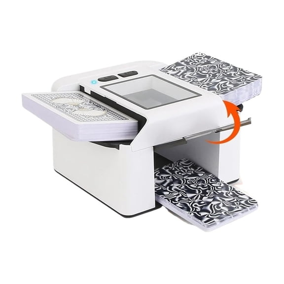 Automatic Card Shuffler Electric 2-Deck One-Press 2-Second Shuffle, Clear View Window