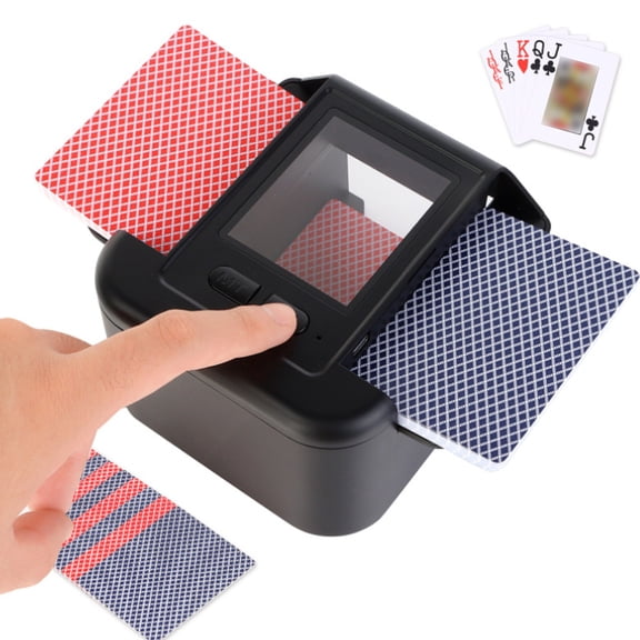 Automatic Card Shuffler Machine, Fast Portable Battery Operated Card Shuffler for Poker Blackjack, USB Type C Rechargeable, Home Travel Casino Game