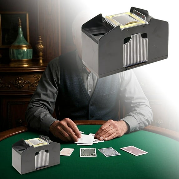 Automatic Card Shuffler Machine for Poker Texas Hold'em Mahjong and Tabletop Games Efficient Portable Shuffling Device