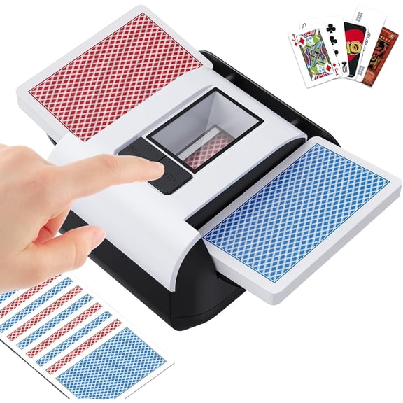 Automatic Card Shufflerm,One-Press Electric Card Shuffler,Portable Shuffling Machine for 1-2 Decks,Low Noise,Rechargeable Shuffler Machine for Poker,UNO,Blackjack,Skip-Bo,Phase 10
