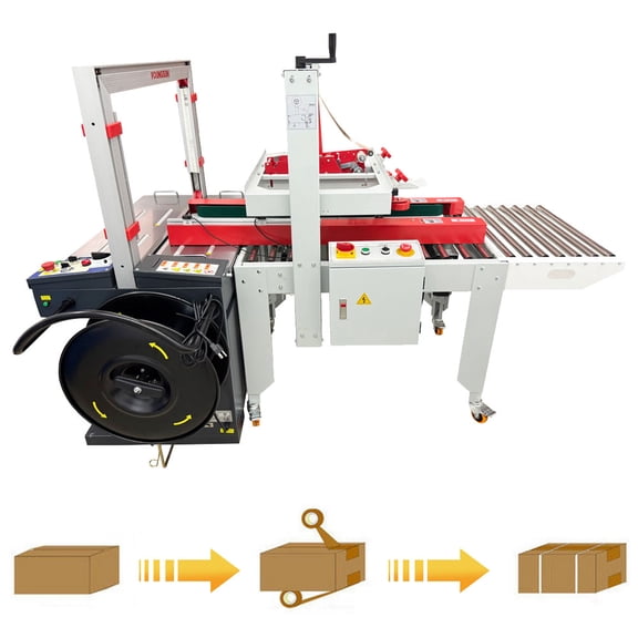 Automatic Carton Sealer Tape Sealing Machine and Strapping Machine Industrial Packaging Machine