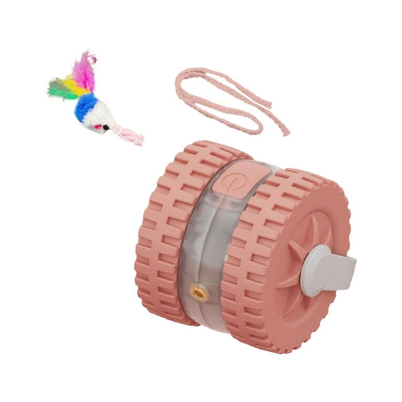 Automatic Cat Ball Toy Interactive with Feather Tail, Smart Moving Kitten Toy for Indoor Cats, Auto-Dodge Rechargeable Ball for Exercise, Boredom Reduction & Sensory Play