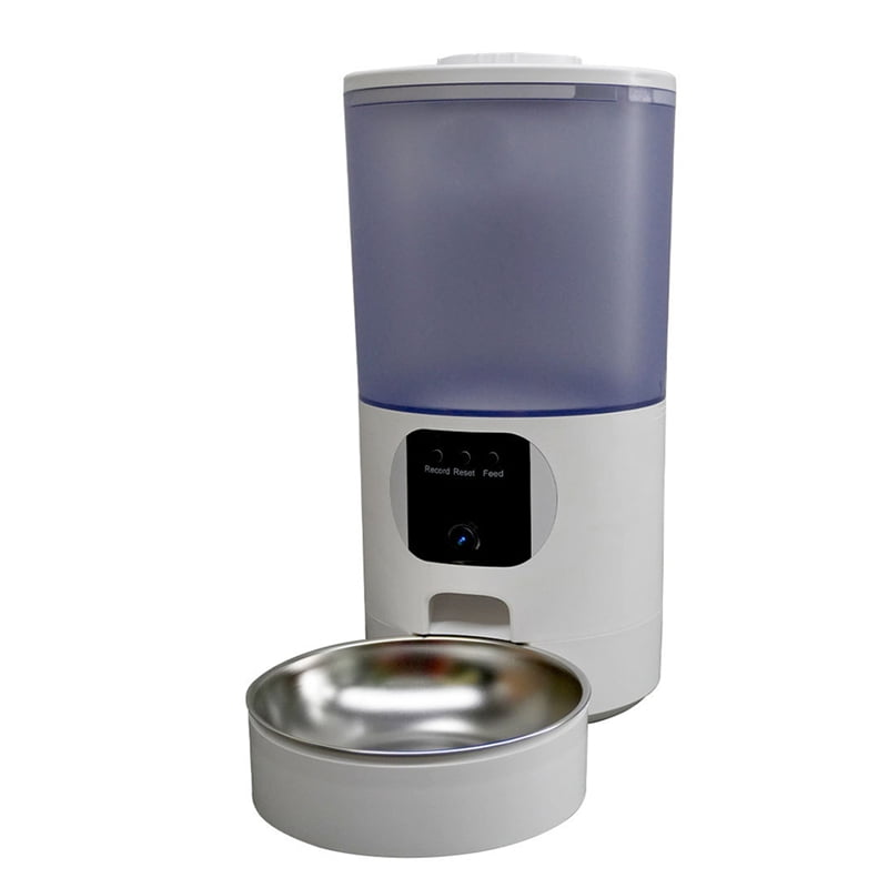 Automatic Cat Feeder 140° Wide Angle 6L Large Food Storage Container Detachable Easy Clean for Pet US Plug