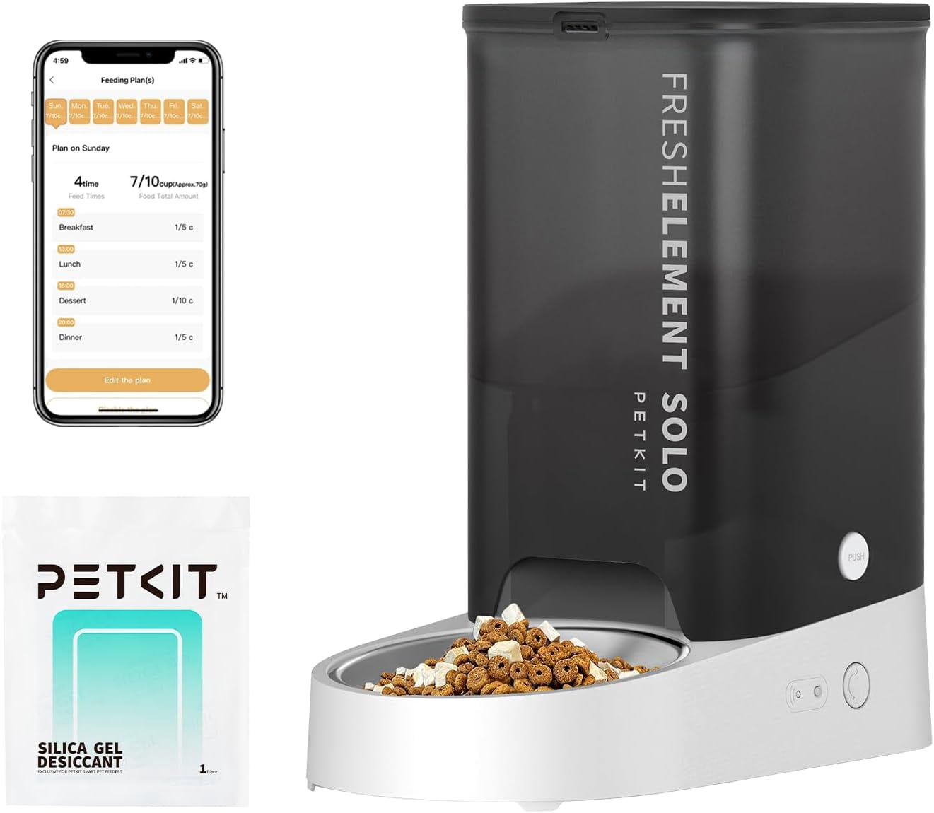 Automatic Cat Feeder, 2.4G WiFi Automatic Dog Feeder, App Control Pet ...
