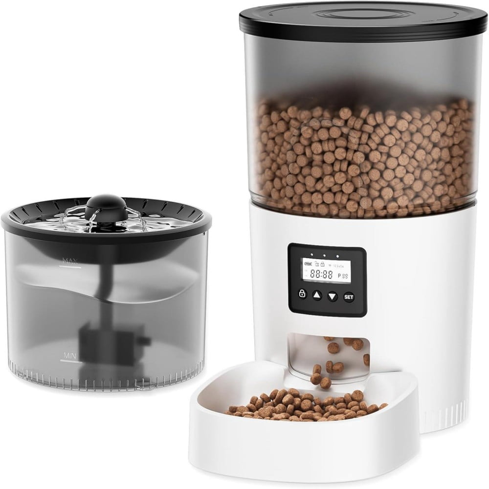 View of Automatic Cat Feeder for 2 Cats: Cat auto 2.4G WiFi - Timed Smart App ...