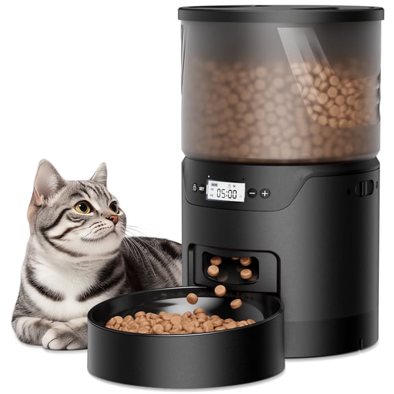 Automatic Cat Feeder: 3L Auto Food Dispenser with Timed Feeding| 6 Meal Programmable& 1-20 Portion Precise Control- Easy to Clean & Setup for Cat Indoor| Desiccant Bag Keep Food Fresh