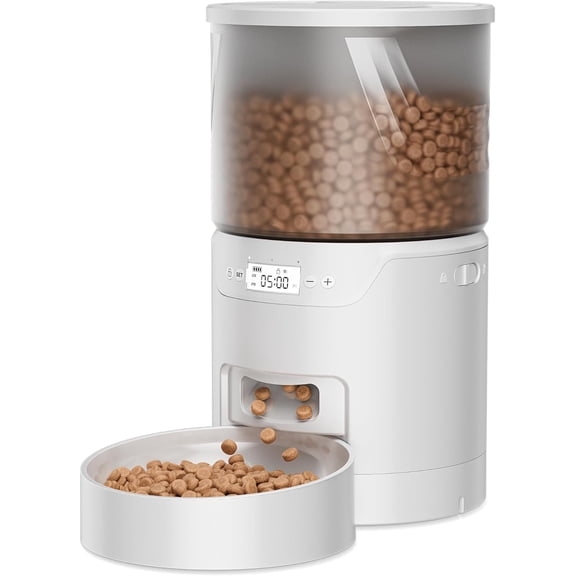 Automatic Cat Feeder: 3L Auto Food Dispenser with Timed Feeding| 6 Meal Programmable& 1-20 Portion Precise Control- Easy to Clean & Setup for Cat Indoor| Desiccant Bag Keep Food Fresh