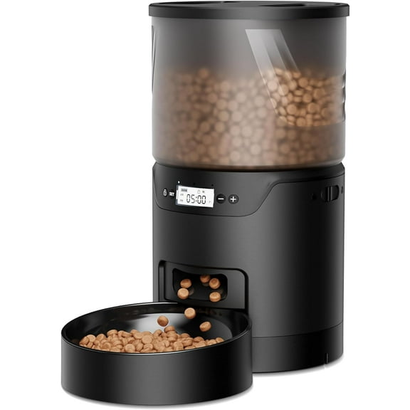 Automatic Cat Feeder: 3L Auto Food Dispenser with Timed Feeding| 6 Meal Programmable& 1-20 Portion Precise Control- Easy to Clean & Setup for Cat Indoor| Desiccant Bag Keep Food Fresh