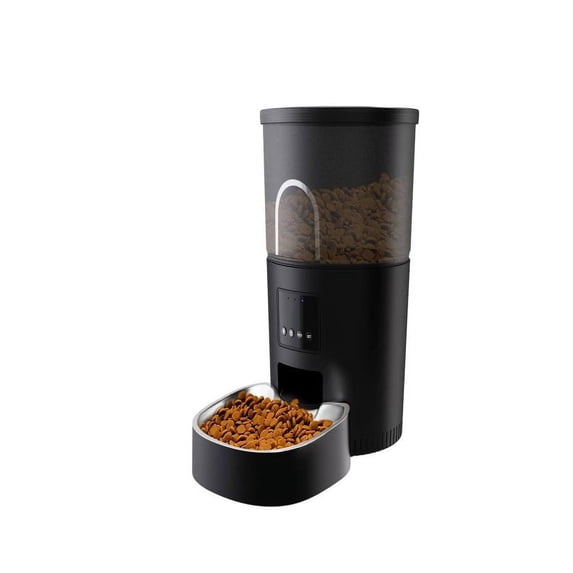 Automatic Cat Feeder - 3L Cat Food Dispenser, Programmable 1 - 10 Meals Daily. Features Dual Power Supply (Adapter + 3 Batteries, Not Included) For Uninterrupted Feeding