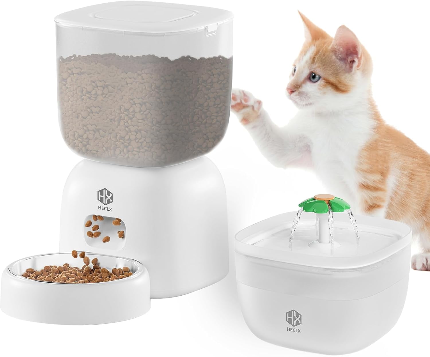Automatic Cat Feeder with 3L Dry Cat Food Dispenser and 2L Cat Water ... - Automatic Cat Water Feeder
