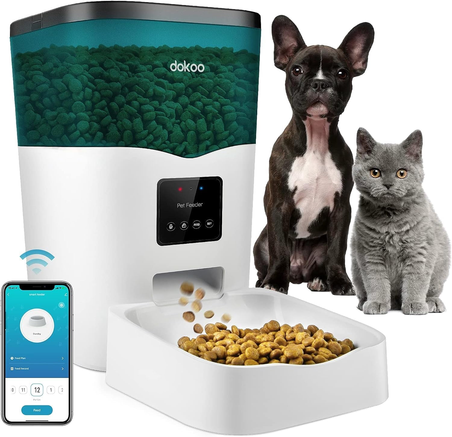 PETLIBRO WiFi Automatic Pet Feeder For 2 Cats Or Dogs - 5L Tank, App Control, Stainless Bowls