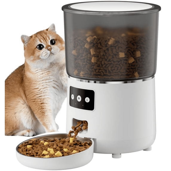 Automatic Cat Feeder 4L with 4GWiFi Timing, Cat Food Dispenser with Remote APP Control for Cats and Dogs