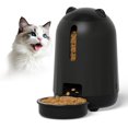 thumbnail image 1 of Automatic Cat Feeder, Button Timer Auto Food Dispenser with Dual Power Backup, Slow Feeding Mode, 3L Moisture-Proof Feeder for Cats & Small Dogs (Black), 1 of 13