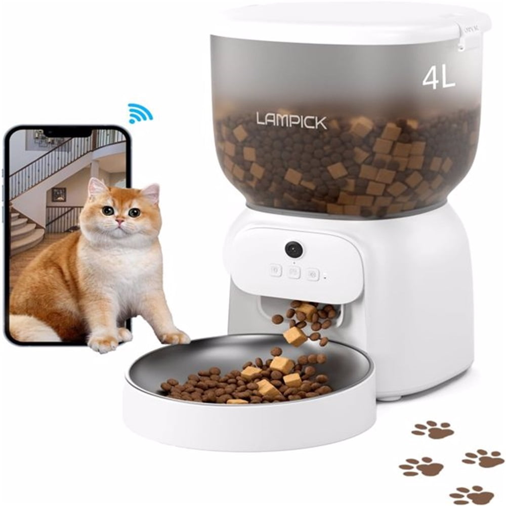 Automatic Cat Feeder with Camera, 1080P HD Video Cat Food Dispenser ...