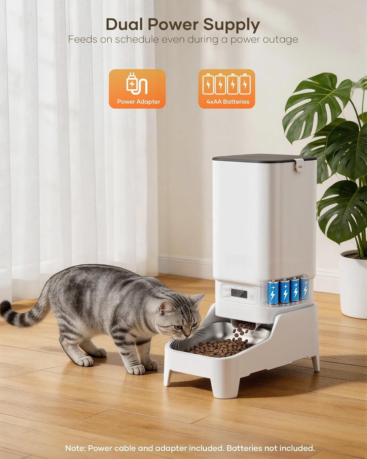 Automatic Cat Feeder with Camera, 7L Large Capacity WiFi Smart Pet Feeder with Elevated Bowl, 1080P Night Vision, 2 Way Audio, Timed Feeding for Cats and Dogs, Easy Control