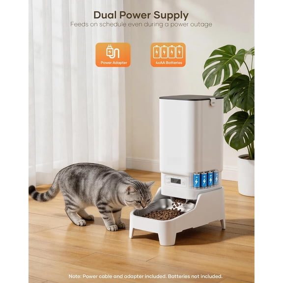 Automatic Cat Feeder with Camera, 7L Large Capacity WiFi Smart Pet Feeder with Elevated Bowl, 1080P Night Vision, 2 Way Audio, Timed Feeding for Cats and Dogs, Easy Control