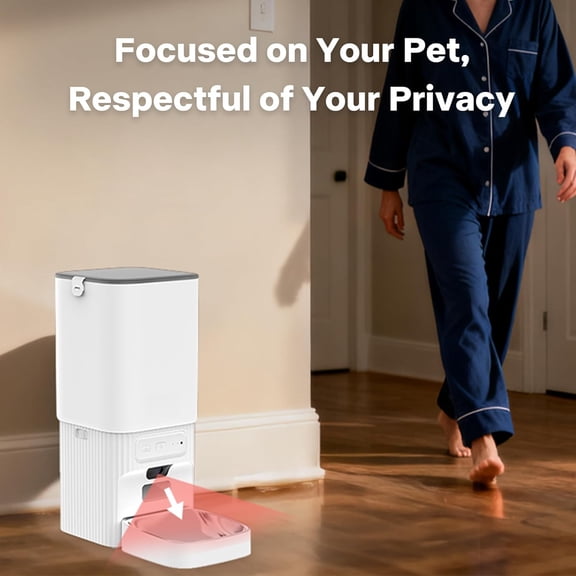 Automatic Cat Feeder with Camera, 7L WiFi Smart Pet Feeder with Night Vision, 2 Way Audio and Voice Recording, Timed Feeding 1 to 15 Meals, Portion Control, Jam Resistant Design