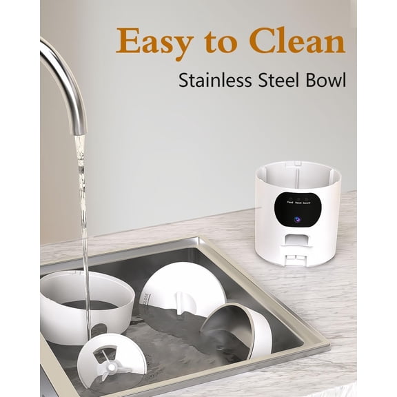 Automatic Cat Feeder with Camera, WiFi App Controlled Pet Feeder, 4L Capacity with Stainless Steel Bowl, 1080P HD Video with Night Vision, Easy Setup for Indoor Cats