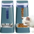 thumbnail image 1 of Automatic Cat Feeder and Cat Water Dispenser Set with Stainless Steel Bowls Gravity Dog Feeder for Small Medium Big Dog Pets Puppy Kitten, 3.5L x 2 (Cyan), 1 of 15