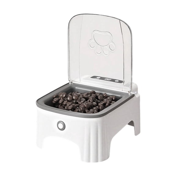 Automatic Cat Feeder Dog Feeder with Wireless Motion Sensor Smart Timed Open Lid for Freshness Preservation Cat Food Bowl，Gray