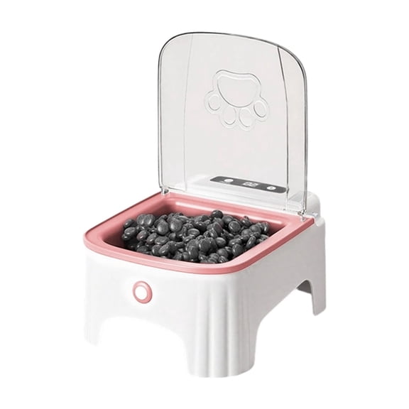 Automatic Cat Feeder Dog Feeder with Wireless Motion Sensor Smart Timed Open Lid for Freshness Preservation Cat Food Bowl,Pink