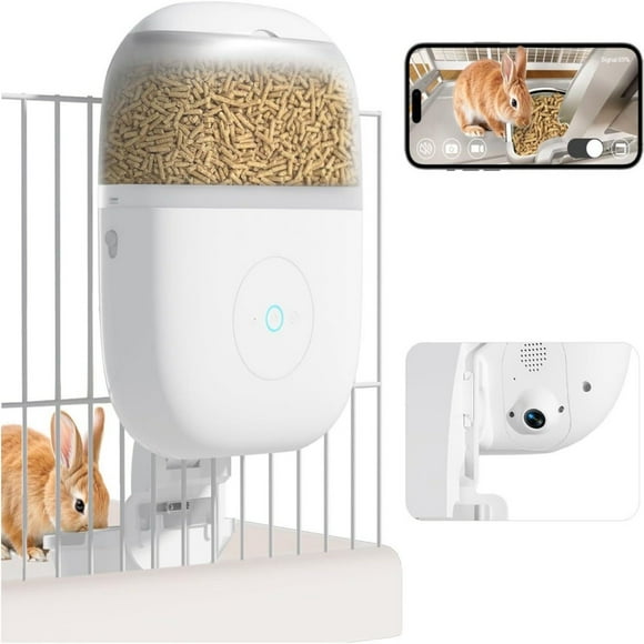 Automatic Cat Feeder with Rechargeable Battery WiFi App 4L Pet Feeder, AC Adapter 1-10 Meals/Day Airtight Dry Food Storage Easy Clean Multi-Cat Portions