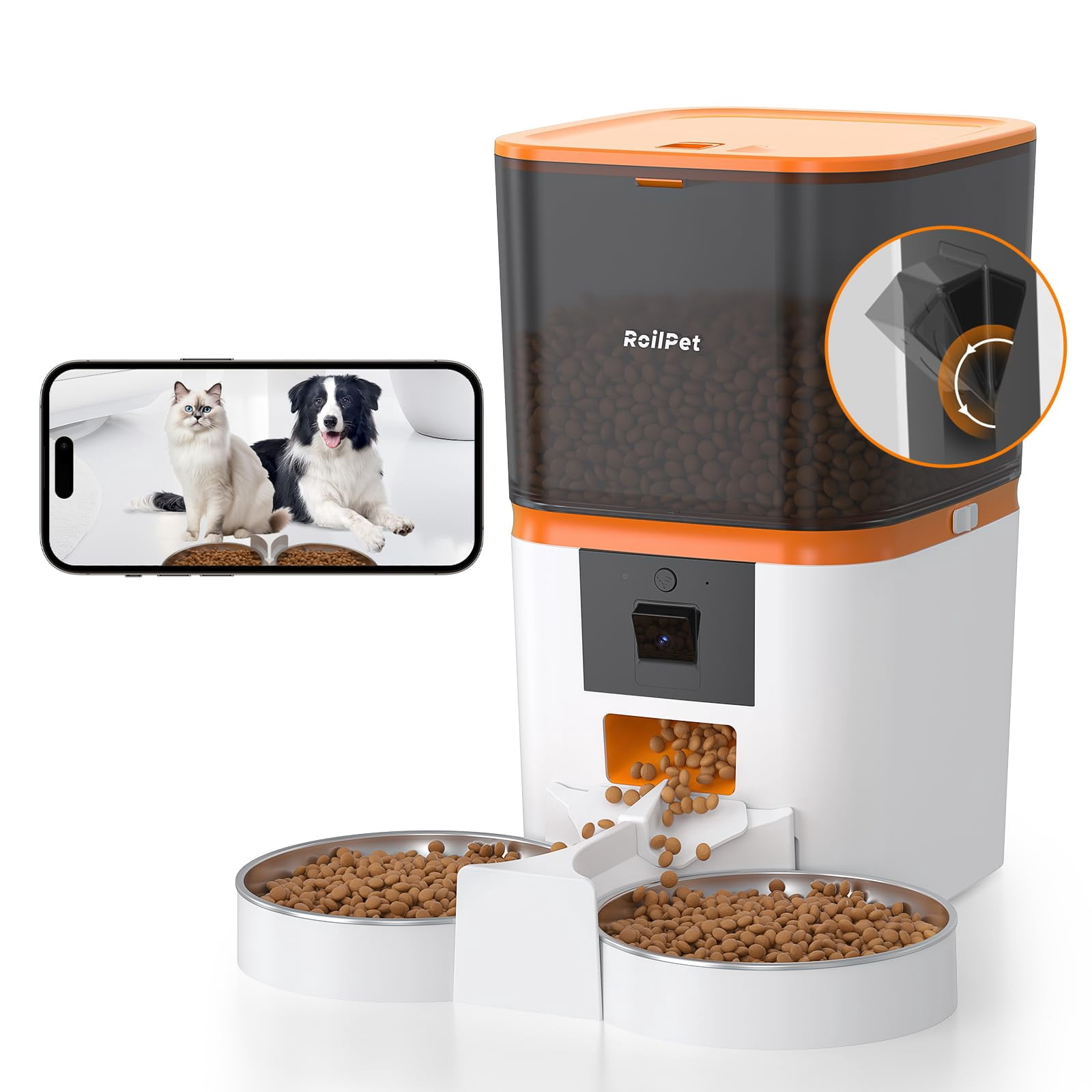 Image showcasing Automatic Cat Feeder with TMA2 Adjustable Camera for 2 WiFi 6L Smart ...