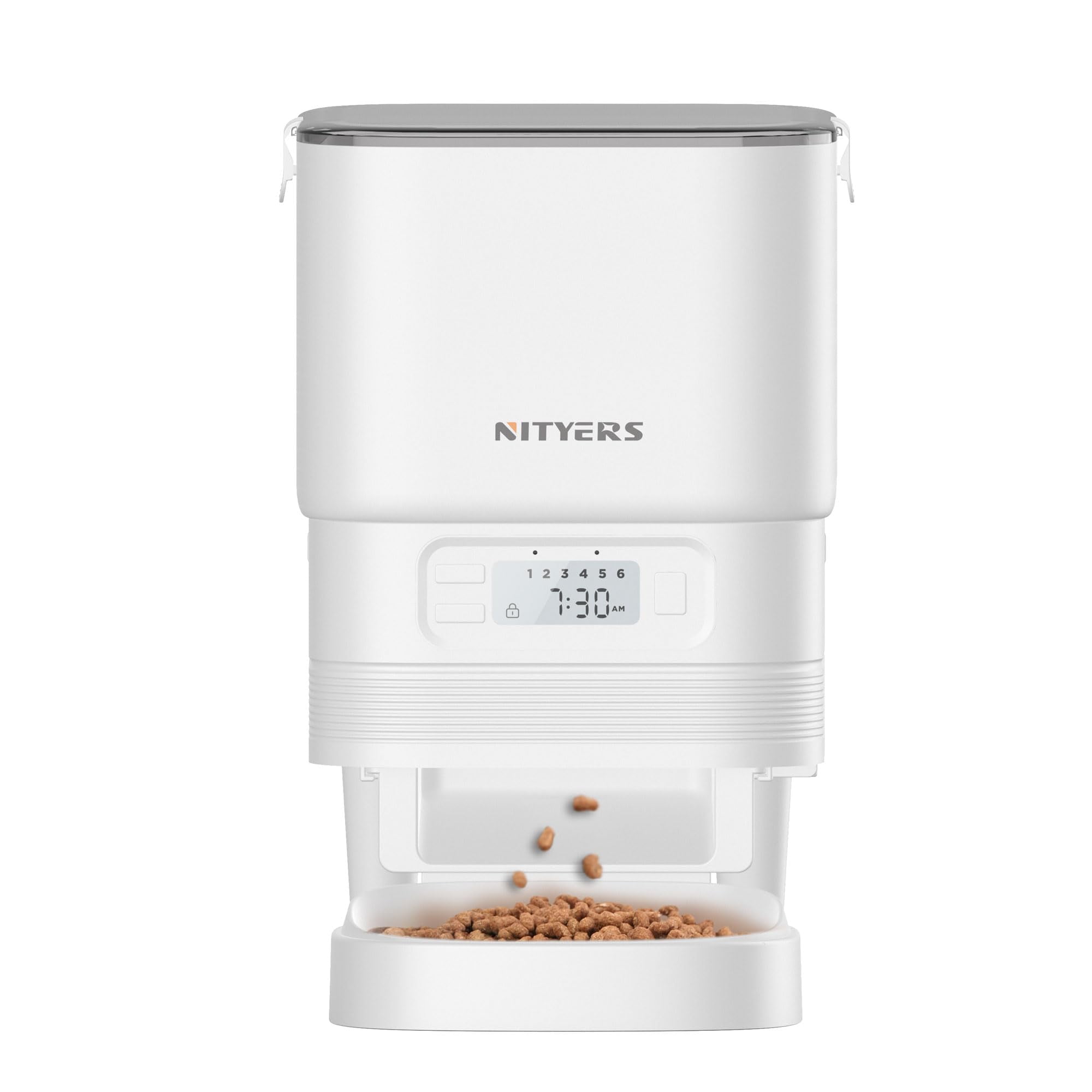 Automatic 5L White Plastic Pet Feeder with Programmable Control