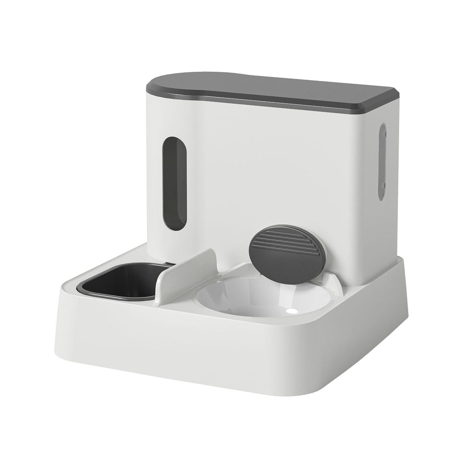 Automatic Cat Feeder Water Drinking Bowl Travels Pets Supplies Feeding and Drinking Container Cat Feeder and Water Dispenser gray