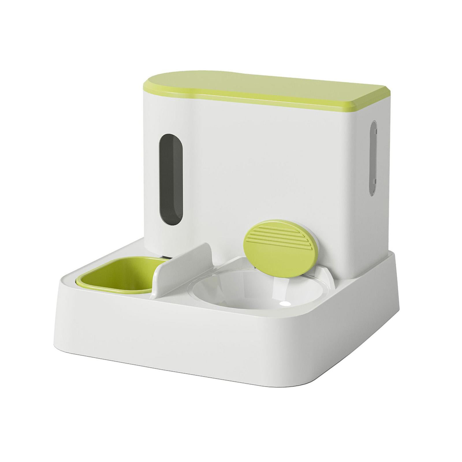 Automatic Cat Feeder Water Drinking Bowl Travels Pets Supplies Feeding and Drinking Container Cat Feeder and Water Dispenser green