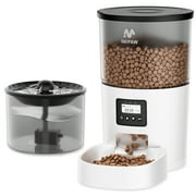 Automatic Cat Feeder and Water Fountain, Timed Pet Dry Food Dispenser, Programmable Portion Control, 1-6 Meals Per Day, Cat Fountains for Drinking with Filter, Small Pets (3L Combo)