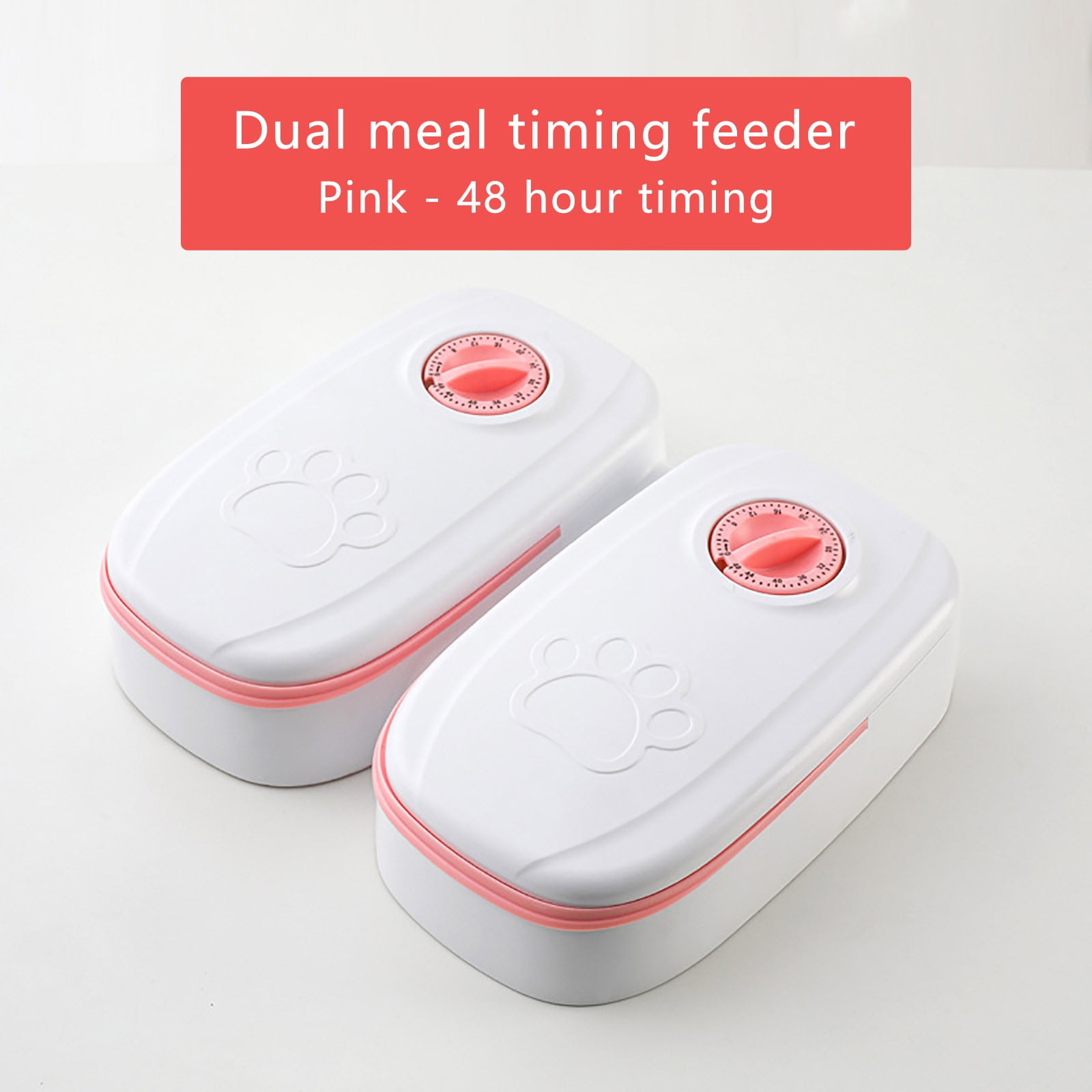 Automatic Cat Feeder Wet Food 2 Cat, 2 Meal Smart Pet Feeder, Low Noise Timed Feeder for Cats & Dogs, Dry or Semi-Moist Pet Food Dispenser, 1-48 Hours Microchip Cat Feeder, Auto-On Smart Pet Feeder