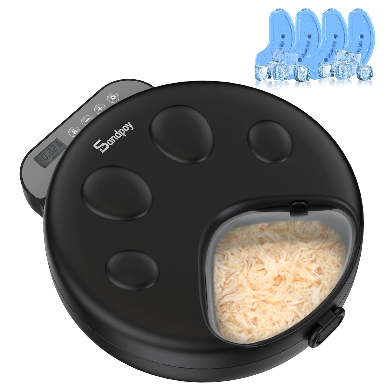 Automatic Cat Feeder Wet Food,Cordless Wet Pet Food Dispenser with 4 ... - Automatic Wet Cat Food Dispenser With Sensor