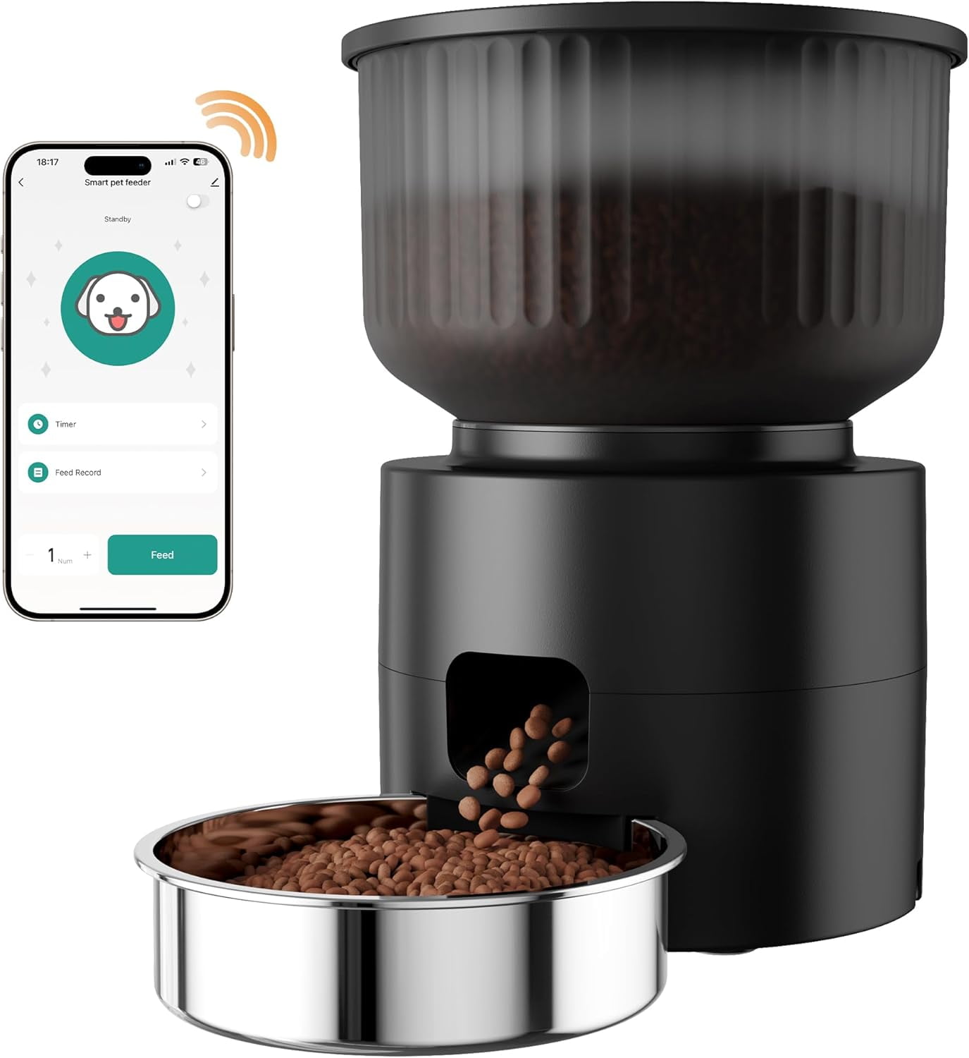 Automatic Cat Feeder, WiFi Cat Feeder with APP Control for Remote
