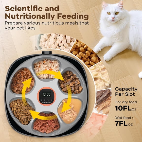 Automatic Cat Feeder Wireless,  Auto Cat Food Dispenser for Wet Food with 2 Ice Packs, Rechargeable Auto Feeder for Cats with Programmable Timer Low Battery Indicator, Black