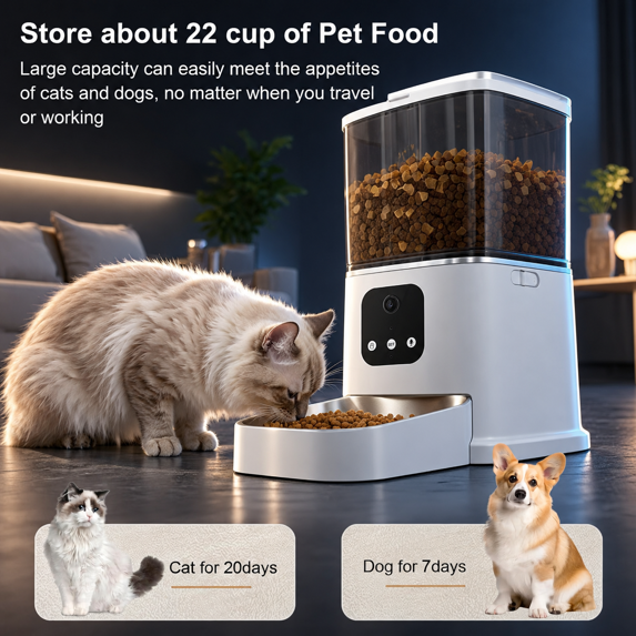Automatic Cat Feeder With 4k Camera 2.4g Auto Dog W Night Vision Pet W2 ...