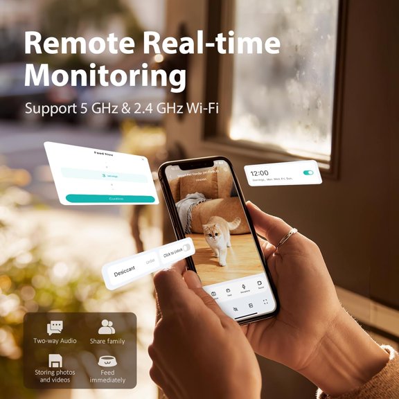 Automatic Cat Feeder with Camera AI Recognition Night Vision WiFi App Control