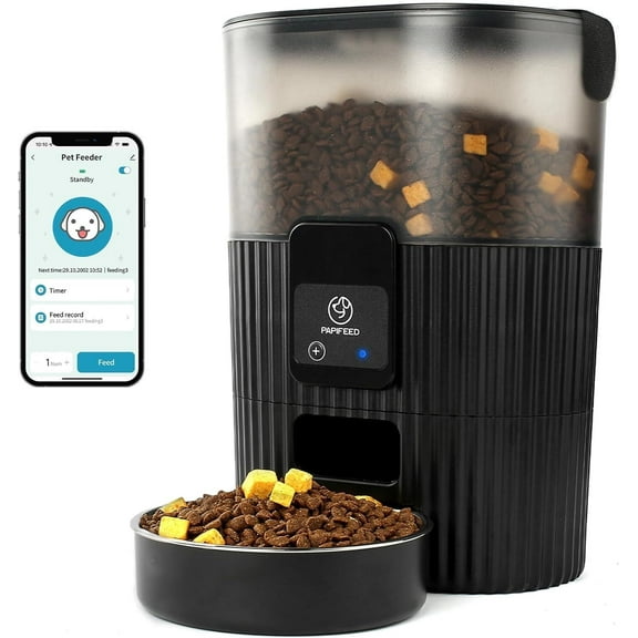 Automatic Cat Feeders: Timed Cat Feeders for Dry Food, Programmable Feeding Schedule, Automatic Pet Food Dispenser with Dual Power Supply, 1-4 Meals Per Day for Cats and Dogs (3L/15Cup)
