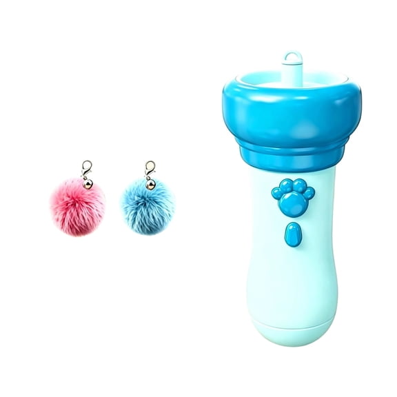 Automatic Cat Fishing Toy, Retractable String Plush Ball Launcher, Electronic Motion Self Moving Exercise Hunting Instinct Stimulator, Blue