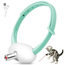 Automatic Cat Laser Toy with Light - Wearable Laser Collar for Kittens Usb Rechargeable Cat Laser Pointer Toy, Interactive Pet Exercise Toy with Hands, Green