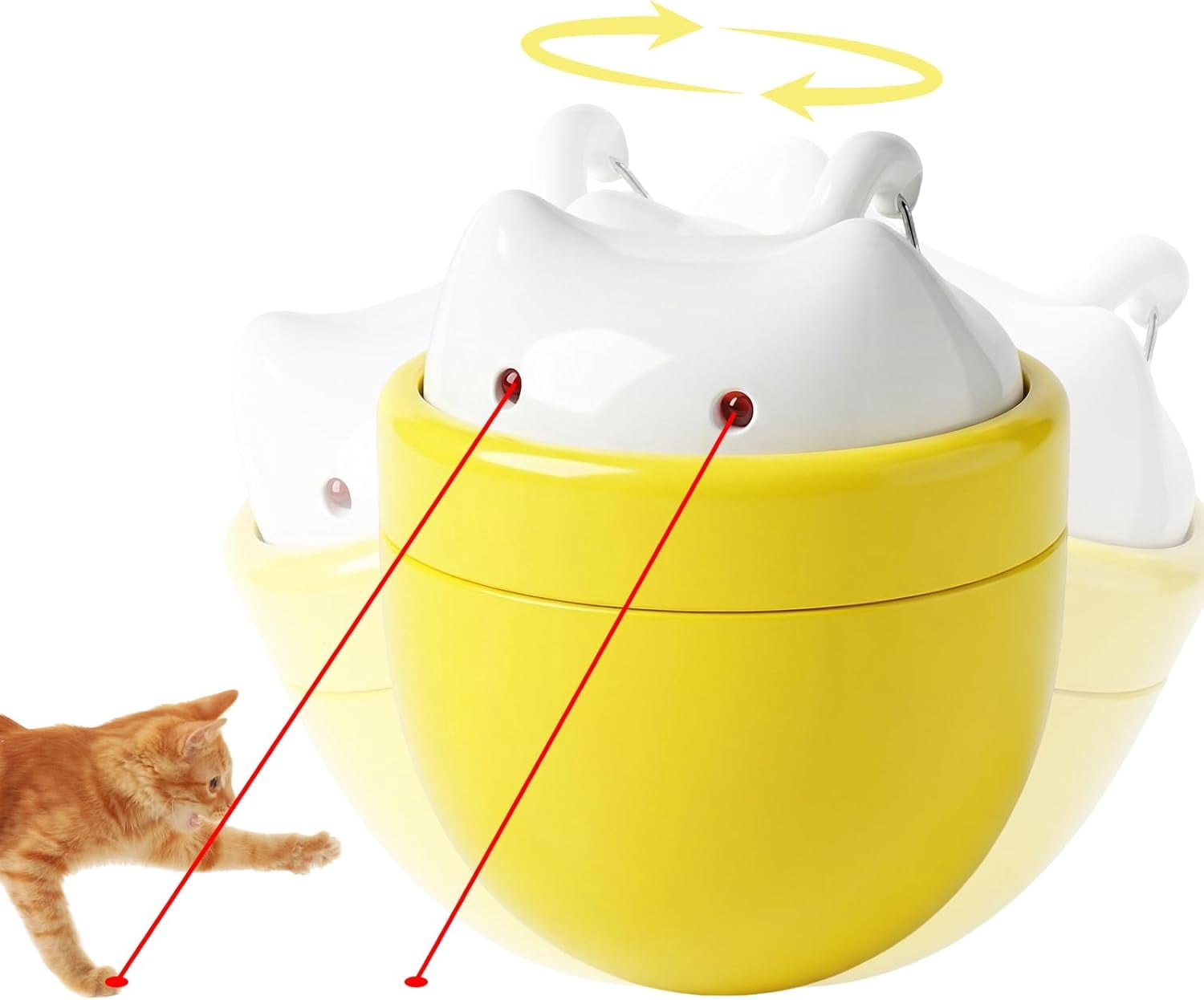 Automatic Cat Laser Toy with Double Laser & One-Tap Button-Self ...